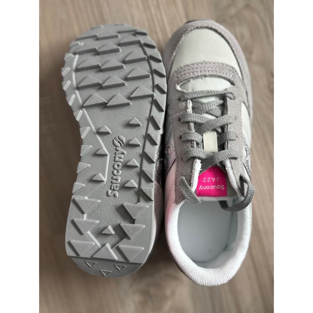 Saucony Jazz Kids Sneakers Grey Silver Pink Low Top Shoes SK167932 Size 12.5M - Picture 5 of 6